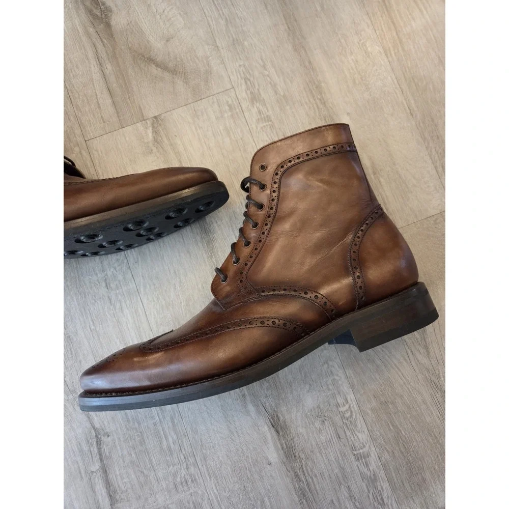 Thursday Boots Wingtip Burnished Lace Up Mens 11.5 Leather